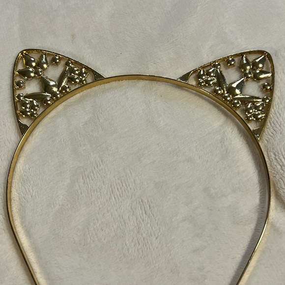 Set of 2 Metal Cat Headbands (1 gold & 1 silver) - Picture 4 of 10